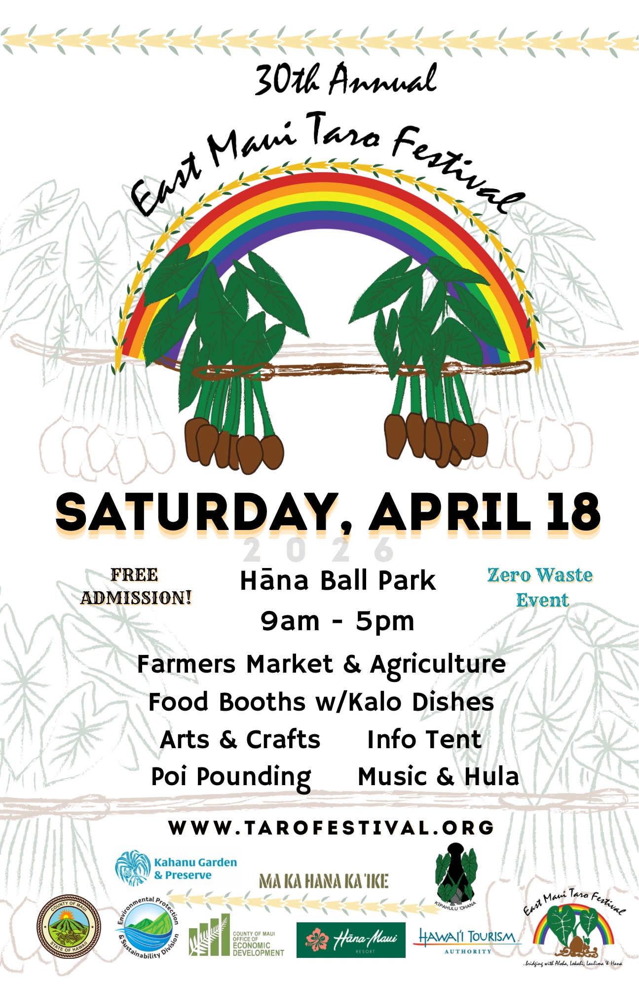 East Maui Taro Festival 2026 Poster